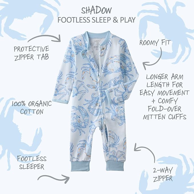Butterblu Shadow Sleep & Play 100% Cotton Footless Two Way Zip Front PJs - Image 2