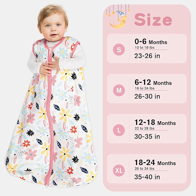BSTOPPT 3 Pack Baby Sleep Sack 6-12 Months 100% Rayon Cotton Baby Sleeping Bag - Image 6