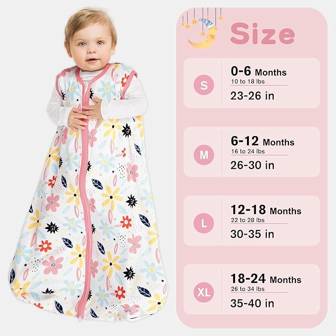 BSTOPPT 3 Pack Baby Sleep Sack 0-6 Months 100% Rayon Cotton Baby Sleeping Bag - Image 6