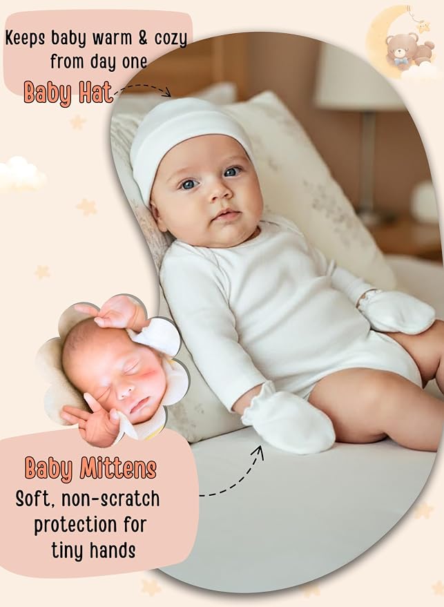 Baby Mittens No Scratch, Newborn Gloves 0-6M, Registry Essential - Image 4