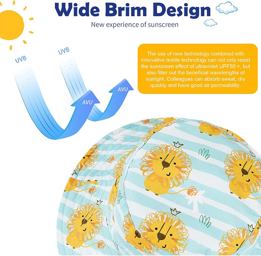 Komorebi Toddler Sun Hat UPF 50+ Kids Beach Bucket Hats Boys Girls 0-8Y | Cute - Image 6