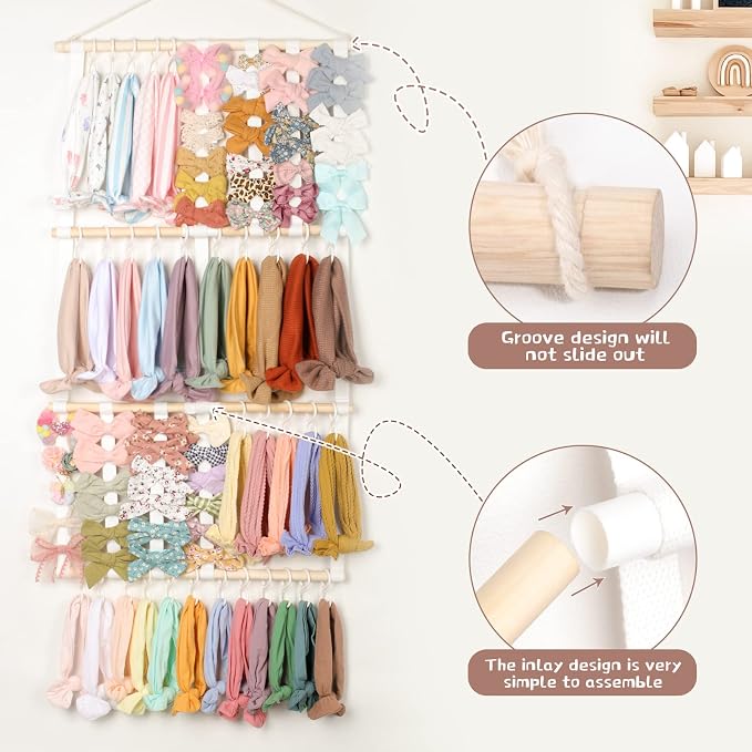 POVETIRE Headband Holder Hair Bows Organizer Baby Headbands Hair Accessories - Image 4