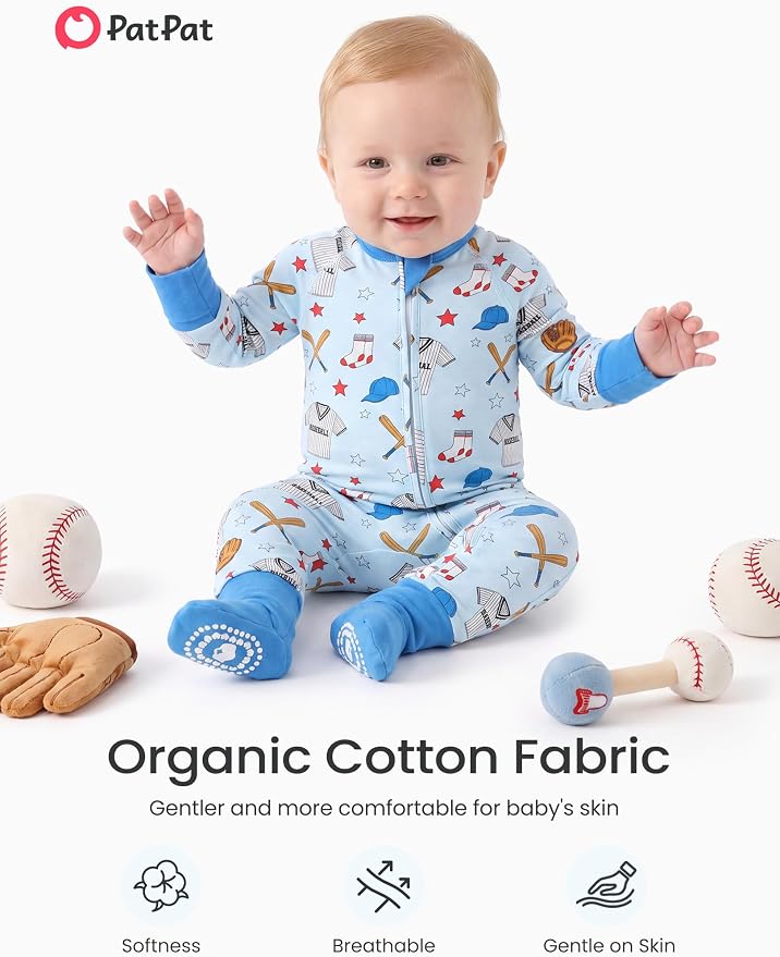 PATPAT Organic Cotton Baby Footie Pajamas - Image 3