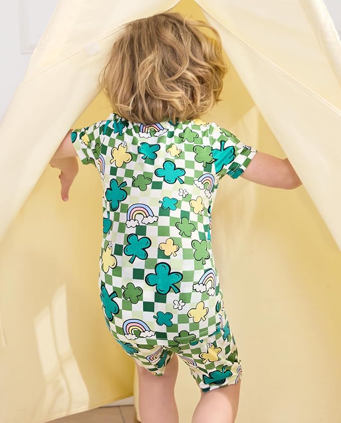 babee Reshinee Bamboo Viscose Toddler Boys Pajamas Set, Short Sleeve Kids - Image 5