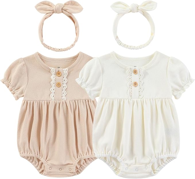 Ruliby Baby Girls Clothes Cotton Bubble Romper Summer Newborn Outfits | by Ruliby