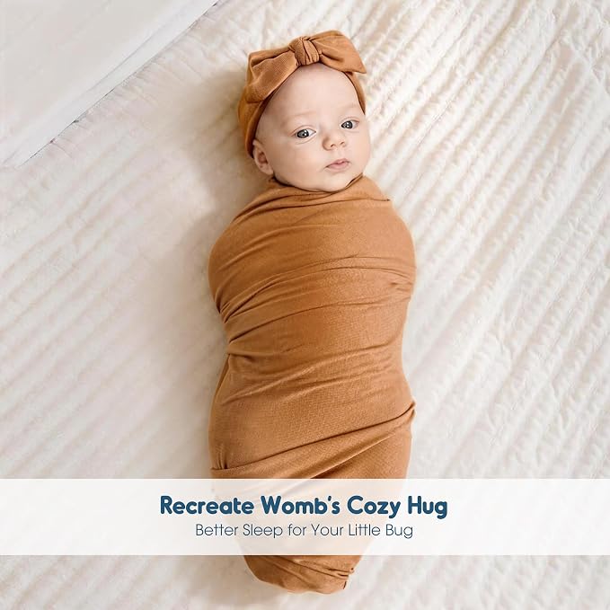 3-Pack Ultra Soft Stretchy Jersey Knit Baby Swaddle Blankets, 33x44 | Snug - Image 7