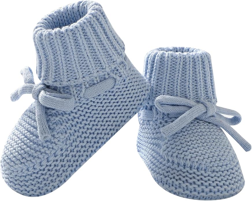 Hadetoto Baby Booties Cotton Newborn Boys Girls Shoes Knit Socks | Cozy Warm by Hadetoto
