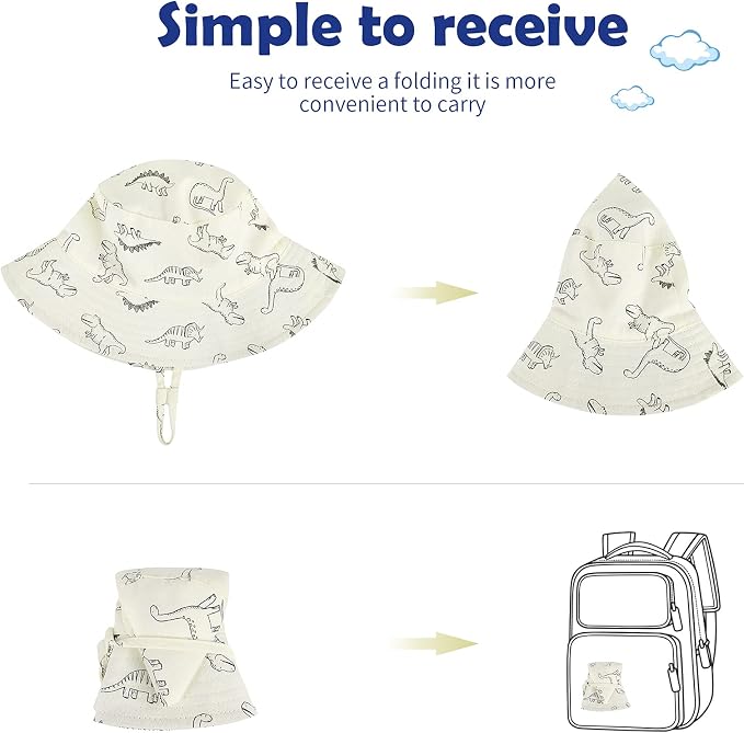 Durio UPF 50+ Baby Sun Hat Wide Brim Toddler Bucket Hats - Image 5