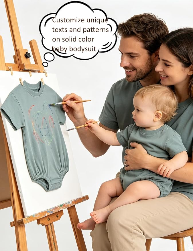 Baby Bubble Onesie Romper 100% Organic Cotton Clothes Short Sleeve Summer Solid - Image 5