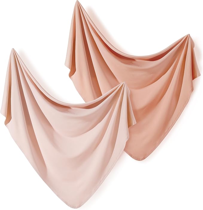 Newborn Swaddle Blanket, Ultra Soft Stretchy Jersey Knit Receiving Blankets 2 by BUYNOW