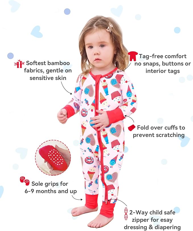 babee Reshinee Viscose Derived from Bamboo Baby Footie Pajamas Convertible - Image 2