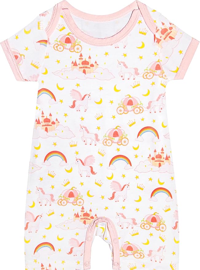 GUISBY Baby Rayon Romper Pajamas, 0-24M | Silky Soft Feel，Snap Closure，Footless by GUISBY