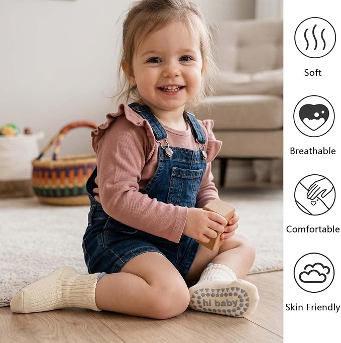 8 Pairs Baby Toddler Socks Non-Slip Grip Socks - Image 5