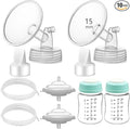 Pump Parts Compatible with Spectra S1/S2/9 Plus, Not Original Accessories, Full Set Replacements Include 15mm Flange, Duckbill Valve, Backflow Protector, Tubing and Bottle