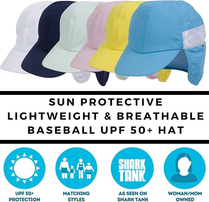 SwimZip Sun Hat with Neck Flap | UPF 50+ Protection - Image 4