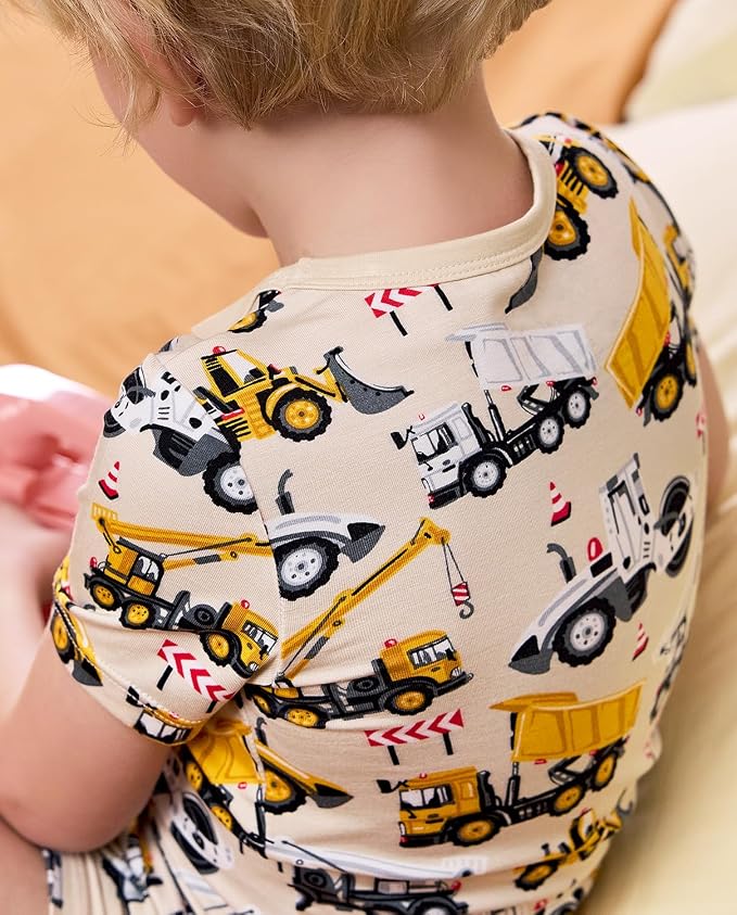 babee Reshinee Bamboo Viscose Toddler Boys Pajamas Set, Short Sleeve Kids - Image 4