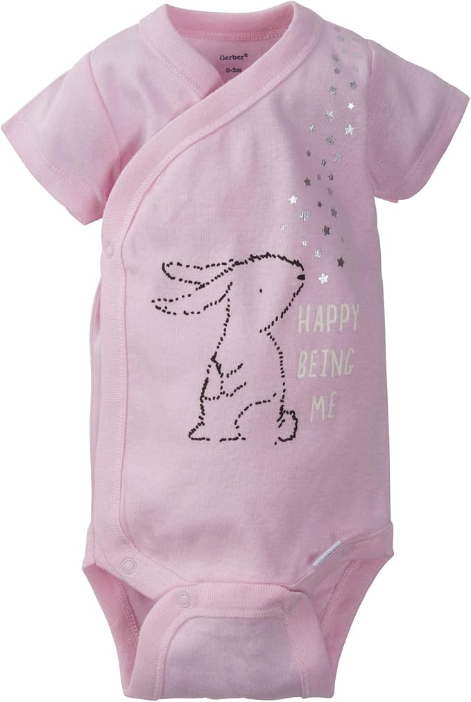 Gerber Baby Girls 5-Pack Short Sleeve Variety Onesies Bodysuits - Image 3
