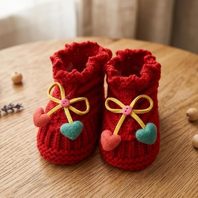 Infant Baby Boys Girls Knitted Booties Soft Cute First Walking Socks Shoes | - Image 3