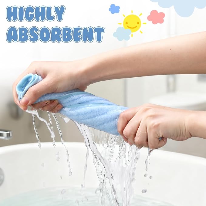 Hahafelt 6 Pack Blue Baby Burp Cloths - Image 4