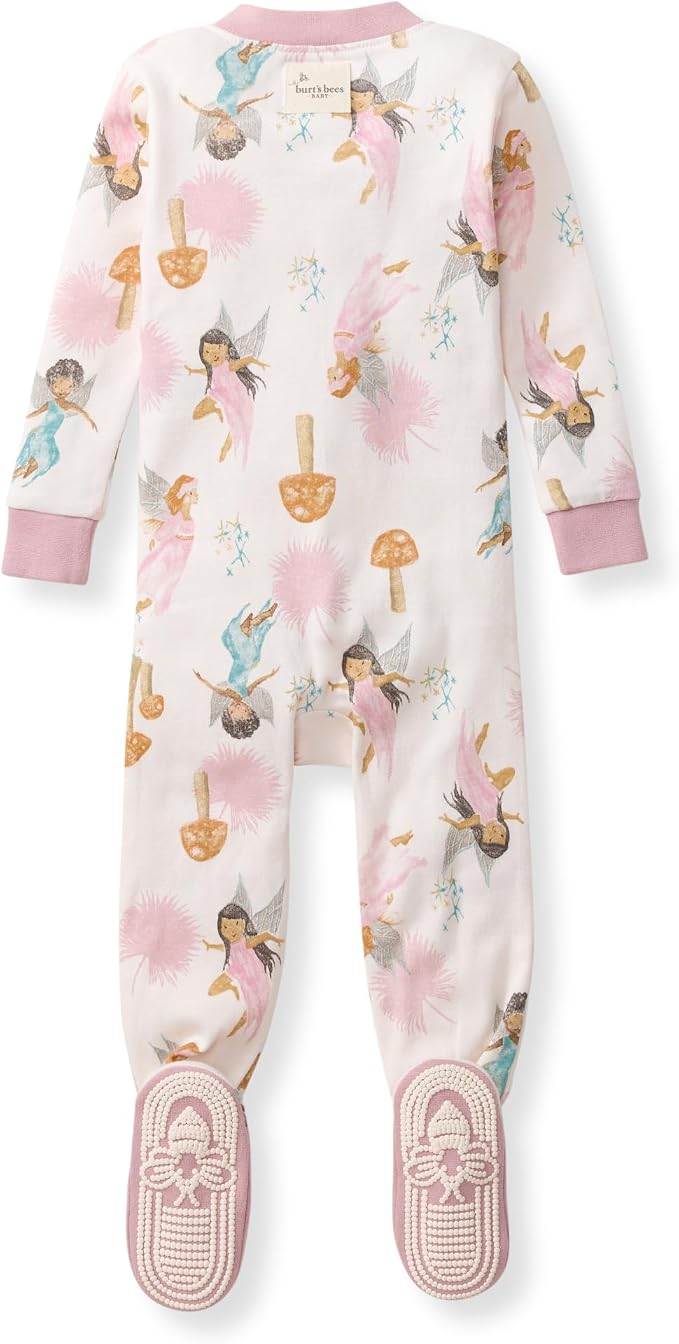 Burt's Bees Baby Girls Organic Cotton, Snug Fit Footed Sleeper Pajamas | - Image 2
