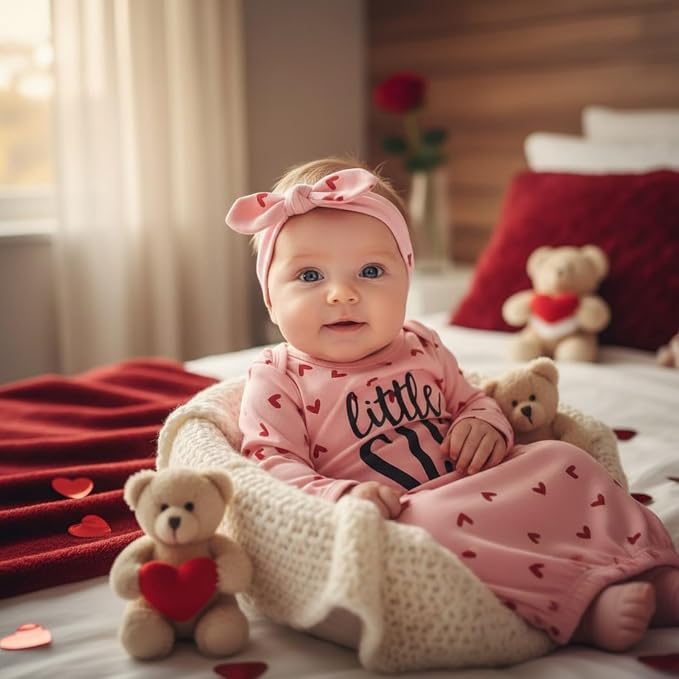 AMAWMW Newborn Baby Girl Little Sister Sleeper Gown Stripe Long Sleeve - Image 4