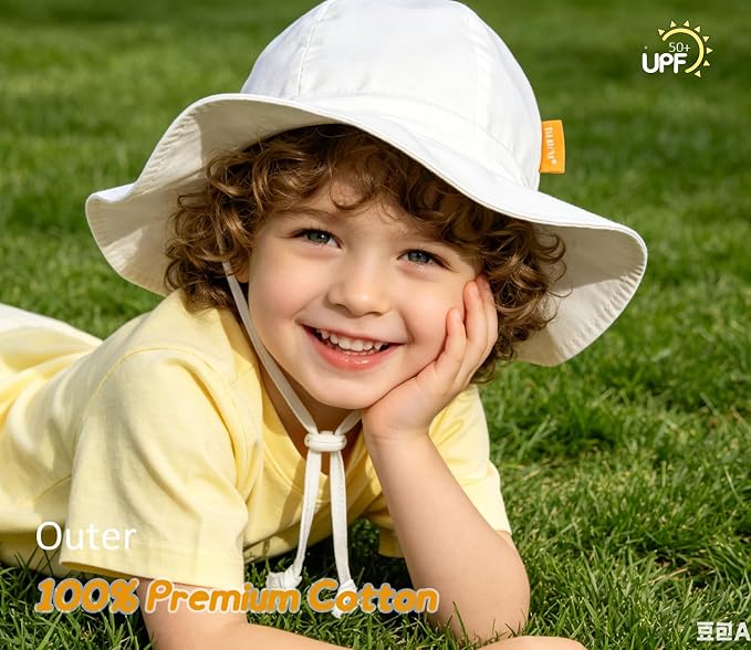 Baby Girl Sun Hat with UPF 50+ Outdoor Adjustable Toddler Beach Hat with Wide - Image 4