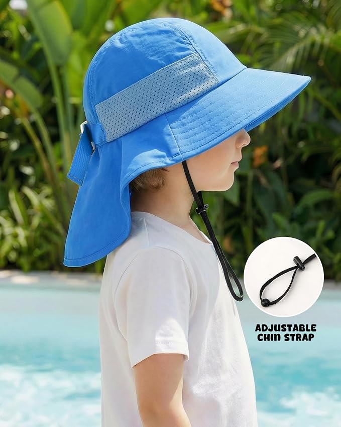 Toddler Baby Sun Hat Kids Summer Beach Essentials Adjustable Beach Hats - Image 2