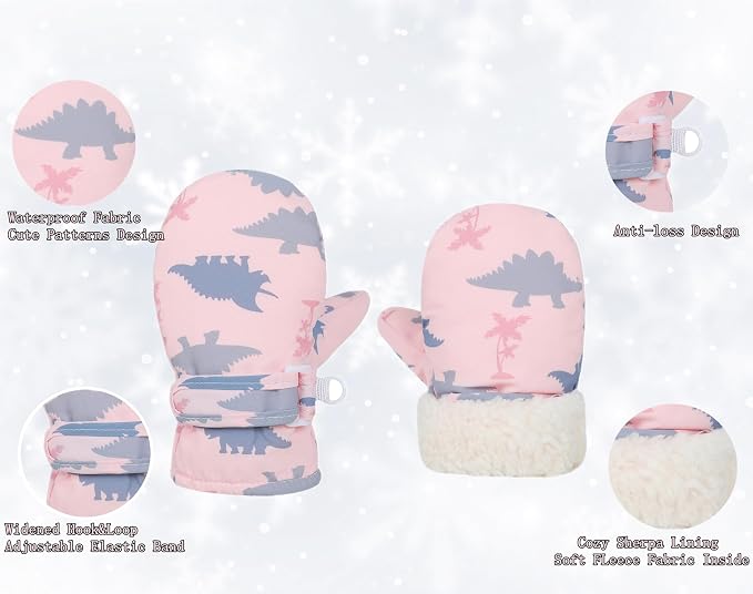 Toddler Gloves Kids Mittens Winter Warm Lined Fleece Gloves Waterproof Snow - Image 5