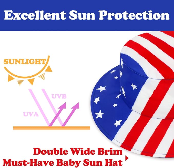 Sarfel Baby Sun Hat Summer Baby Boy Hats UPF 50+ Sun Protection Toddler Hat - Image 5
