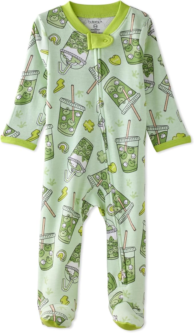 Butterblu Scout Sleep & Play 100% Organic Cotton Footed Zip Front PJs | GOTS by Butterblu