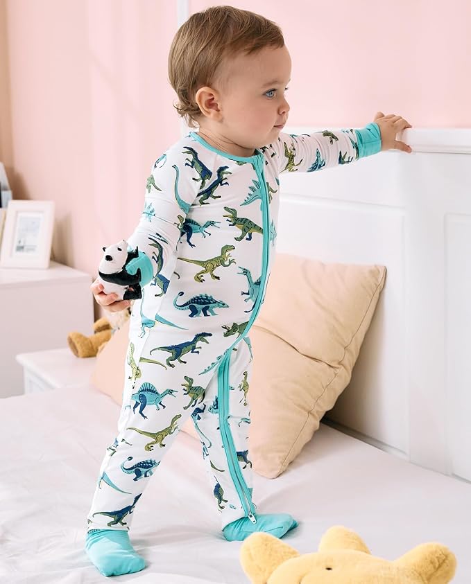 babee Reshinee Bamboo Viscose Baby Footie Pajama, Zipper Sleeper Boys Girls - Image 9