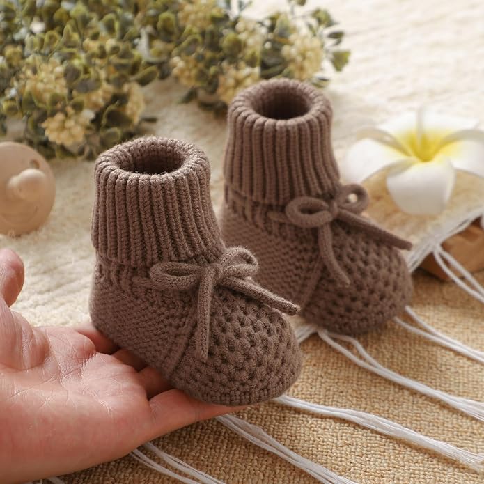 Newborn Shoes Knitted Baby Booties Infant Boys Girls First Walkers | Handmade - Image 5