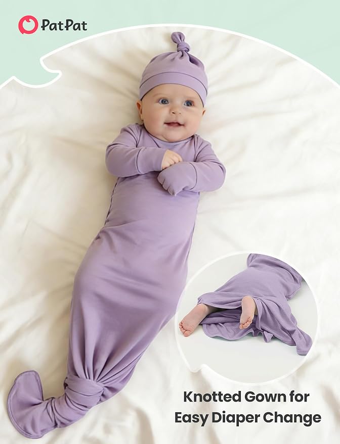 PATPAT Baby Sleeper Gown with Hat - Image 4