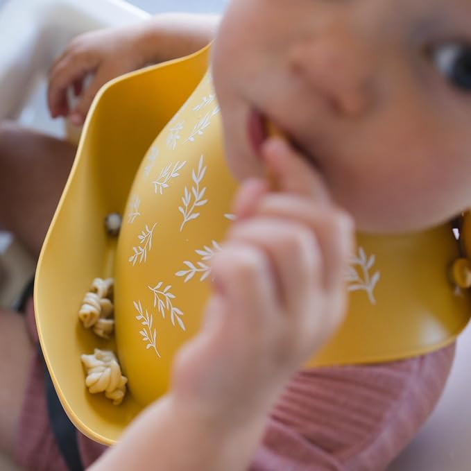 Kaya Silicone Baby Bib Pack of 2, BPA-Free Waterproof Food Catcher, Adjustable - Image 6