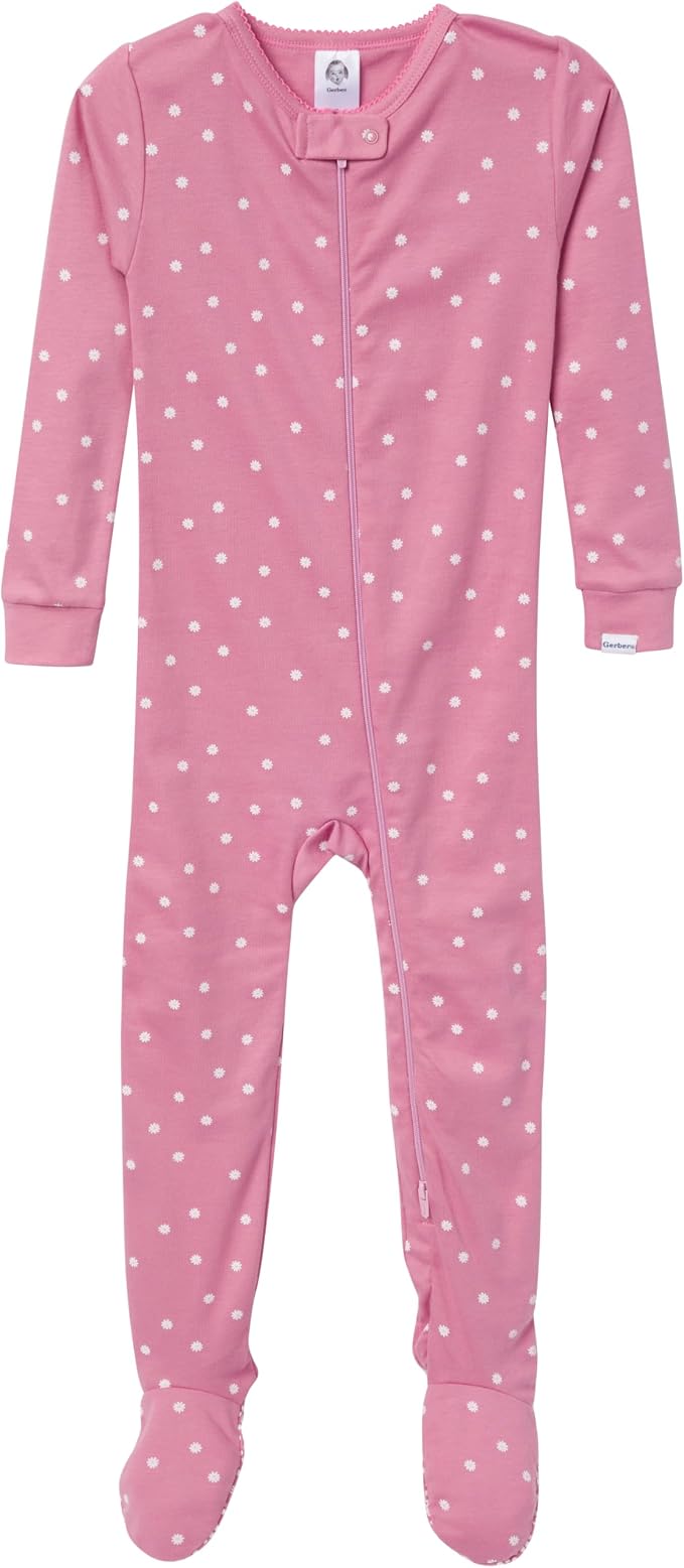 Gerber Baby Girls 2-Pack Footed Pajamas - Image 3