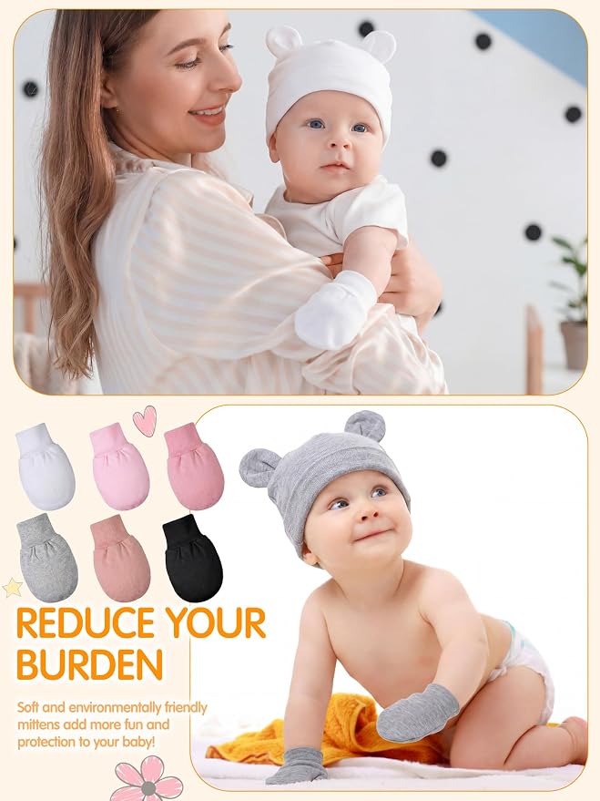 Geyoga 12 Pcs Baby Hat | Newborn Hats Mittens - Image 5