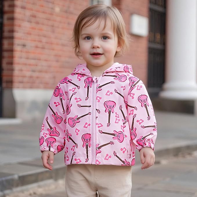 Toddler Windbreaker Jacket Baby Girl Hooded Zip Up Sweatshirt Winter Jacket - Image 2