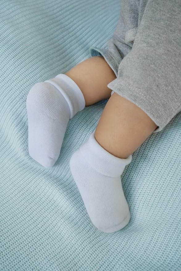 RATIVE Newborn Baby Socks 0-6, 6-12 Months Terry Turn Cuff Socks - Image 5