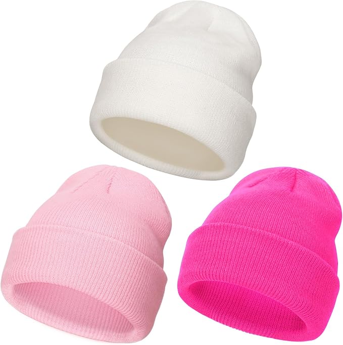 DRESHOW BQUBO 3 Pack Baby Beanies Toddler Kids Winter Hats Soft Knit Hat - Image 9