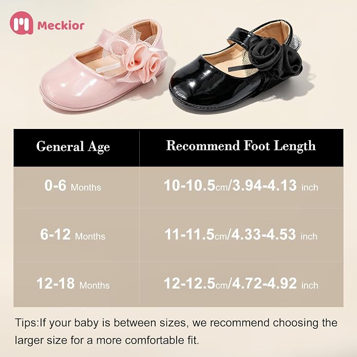 Meckior Infant Baby Girls Soft Sole Bowknot Princess Wedding Dress Mary Jane - Image 3
