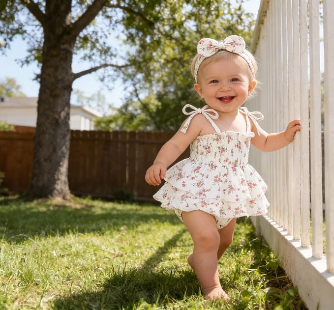 YOUNGER TREE Baby Girl Clothes Infant Summer Romper Dress Sleeveless Bodysuit - Image 2