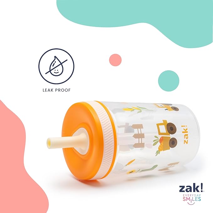 Zak Designs Kelso 15 oz Tumbler Set, (Space) Leak-Proof Screw-On Lid with Straw Made of Durable Plastic and Silicone, Perfect Cup Bundle for Kids (2pc Set)