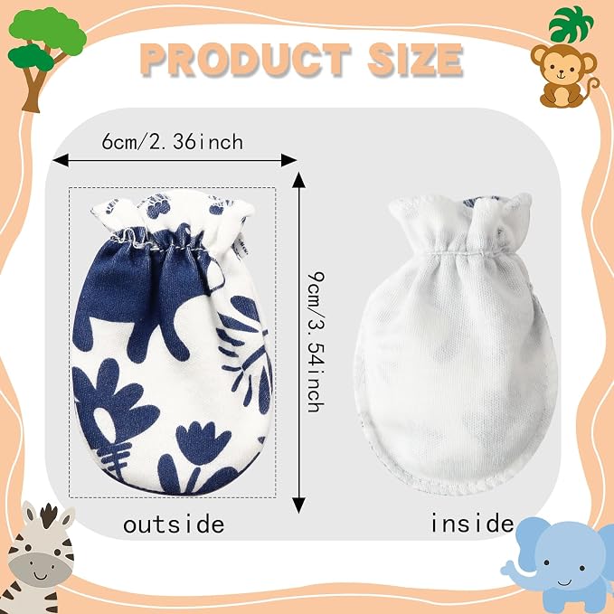 Baby Mittens 0-6 Months No Scratch 100% Cotton Gloves - Image 2