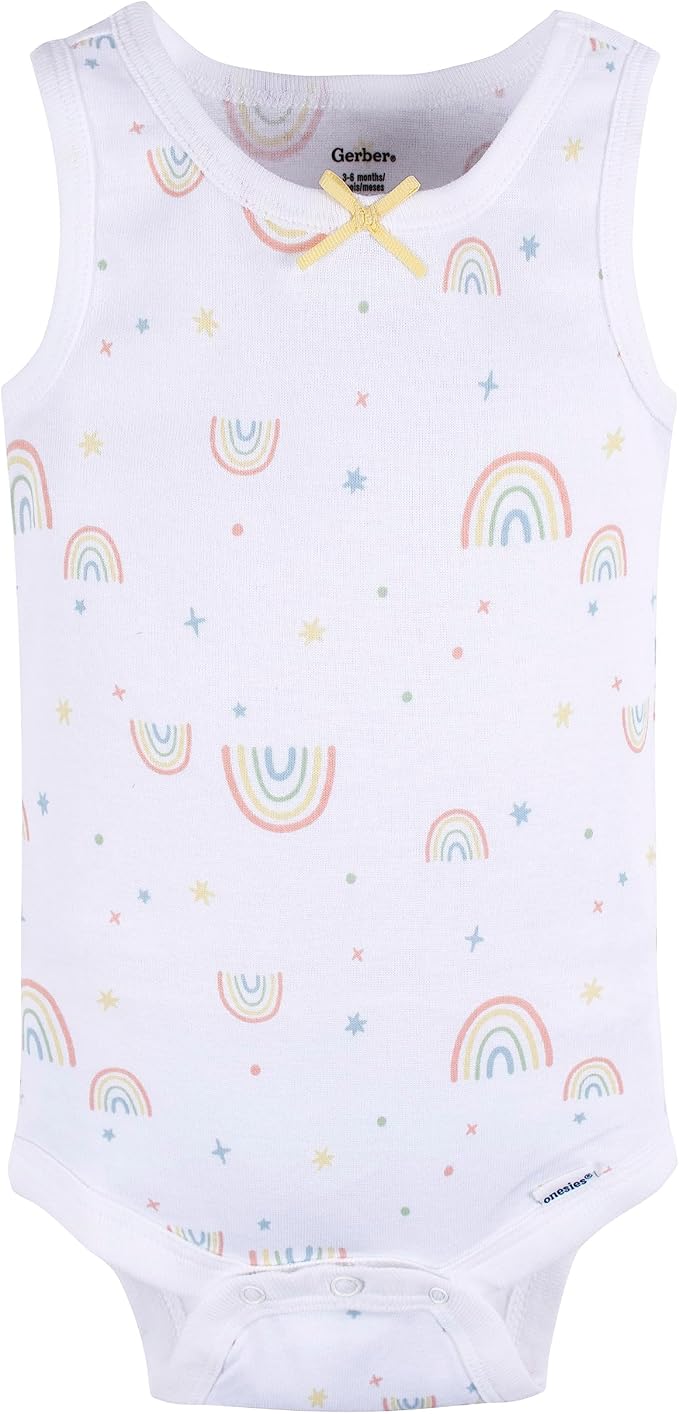 Gerber Baby Girls Multi-Pack Sleeveless Onesies Bodysuit - Image 2