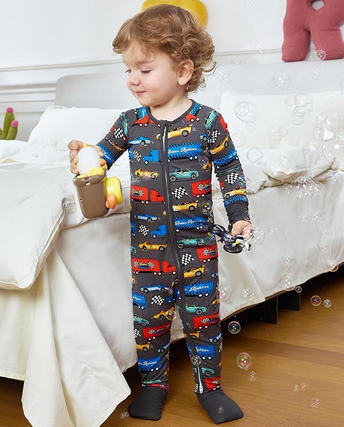 babee Reshinee Bamboo Viscose Baby Footie Pajama, Zipper Sleeper Boys Girls - Image 5