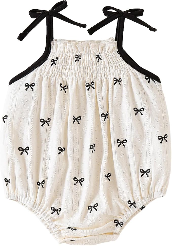 ROMPERINBOX Baby Girl Bodysuit Cotton Spaghetti Strap Sleeveless Onsies Summer by RomperinBox