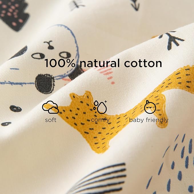 Duomiaomiao 2 Pack 0.5 TOG Toddler Sleep Sack 6-12 Months 100% Cotton Lightweight Baby Sleep Sack with Feet, Breathable Comfy Toddler Wearable Blanket