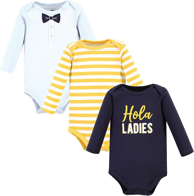 Hudson Baby baby-boys Cotton Long-sleeve Bodysuits 3-pack by HudsonBaby