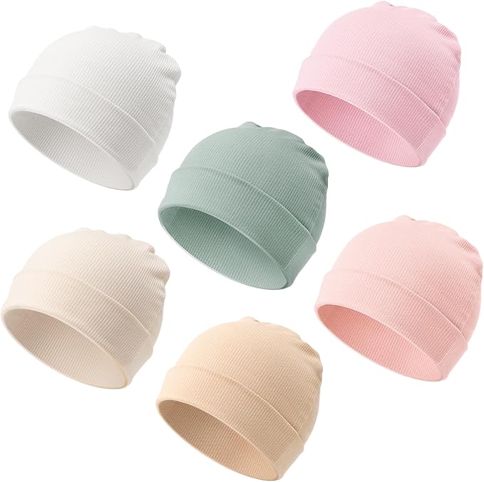 DRESHOW BQUBO 6 Pack Baby Newborn Hats Set by DRESHOW