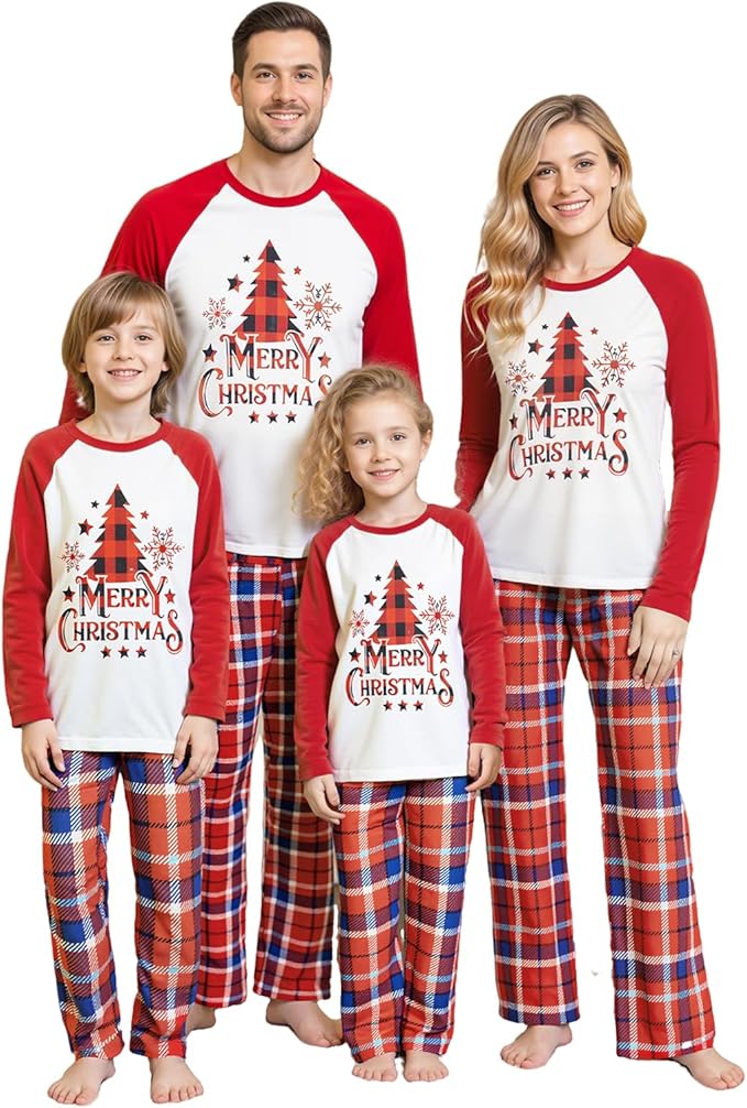 Awoscut Family Christmas Pajamas Matching Pajamas for Family, Xmas PJs Sets Holiday Sleepwear